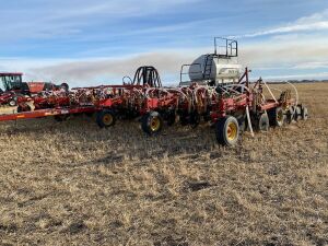 *50' Bourgault 8810 air seeder w/Bourgault 6350 triple compartment air cart